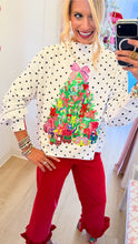 Queen of Sparkles White and Black Studded Christmas Tree Mockneck