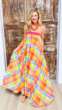 Rainbow Plaid Maxi Dress