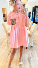 Pink Contrast Pleated Mini Dress