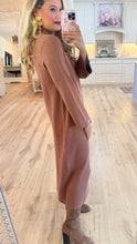 Mocha Mock Neck Knit Midi Dress