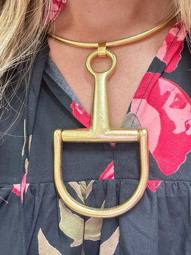 Gold Horse Bit Choker Necklace