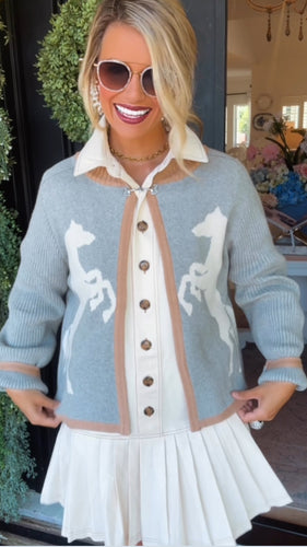 THML Grey Horse Knit Cardigan