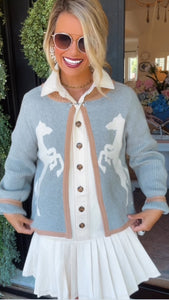 THML Grey Horse Knit Cardigan