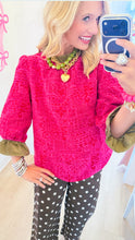 Magenta Embossed Floral Pattern Top
