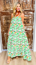 THML Green Beach Print Maxi Dress
