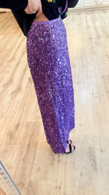 Purple Sequin Midi Skirt