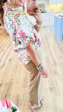 THML Cream Puff Sleeve Pattern Top