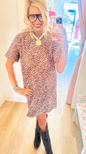 Animal Print Suede Shift Dress