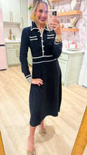 THML Black Long Sleeve Collared Knit Dress