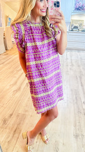 Uncle Frank Purple Eyelet Ruffled Dress