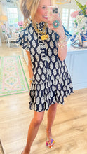 Black Botanical Print Mini Dress