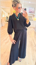 Black Wide Leg Lux Knit Pants