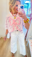 Pink Dainty Floral Ruffle Bow Top