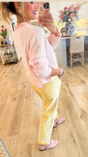 Pink Mini Striped Cardigan