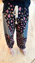 Black Floral Patch Joggers