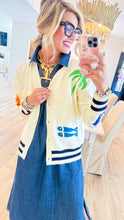 Cream Motif Knit Cardigan