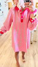 Red Tweed Long Sleeve Mini Dress