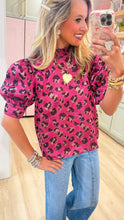 Pink Metallic Leopard Top