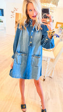 Denim Horse Bit Accent Midi Dress