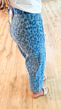 Light Blue Leopard Print Barrel Jeans