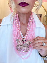 Pink Multi Layered Long Beaded Necklace