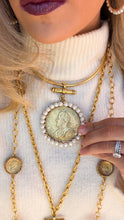 Large Gold and Pearl Coin Necklace
