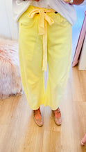 Light Yellow Mineral Washed Barrel Jeans