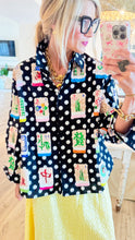 Queen of Sparkles Black and White Mahjong Top