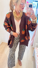 Brown Knit Pumpkin Cardigan