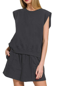 Black French Terry Short Set
