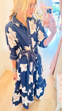 Deal of The Day Navy Floral Contrast Midi Dress
