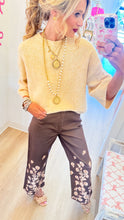 Brown Floral Print Pants