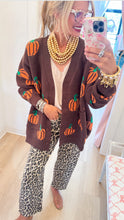 Brown Knit Pumpkin Cardigan