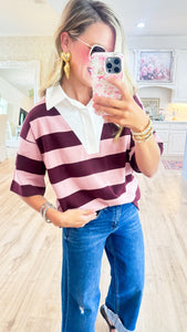 Pink Stripe Polo Tunic