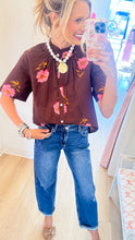 THML Brown Floral Button Down Top
