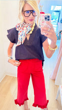 Denim Flutter Sleeve Top