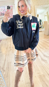 Black Vintage Bomber Jacket