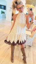 Ecru Polka Dot Sleeveless Mini Dress