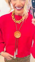 Cropped Red Knit Sweater