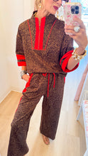 Brown Leopard Contrast Pant Set