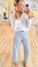 Blue pinstripe Wide Leg Pants