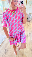 Pink Geometric Print Mini Dress