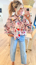 Light Pink Multi Floral Bow Top