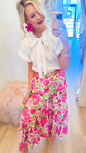 Fuchsia Multi Floral Print Wide Leg Pants