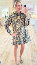 Metallic Leopard Button Up Dress