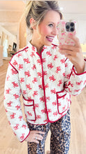 Red Quilted Cowboy Print Jacket