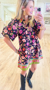 Black Multi Printed Dress