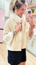 Ivy Jane Ivory Boucle Fur Trim Jacket