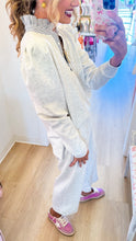 Heather Grey White Contrast Ruffle Set