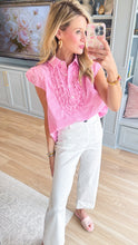 Pink Gingham Ruffle Bib Top